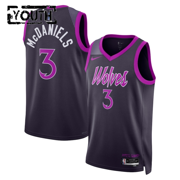 Minnesota Timberwolves Trikot Jaden Mcdaniels Nike 2025-26 City Edition Schwarz Swingman - Kinder